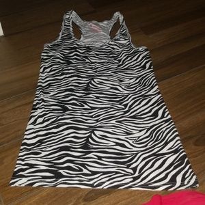 Zebra tank top Razer back stretchy long nice💖👍